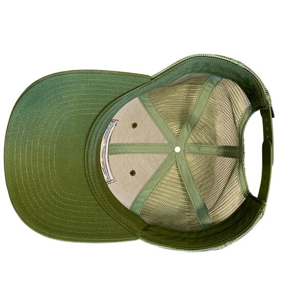 PATAGONIA P-6 Logo Trucker Hat Snapback Crag Green Mid Crown Mesh 6-Panel A33 - Picture 5 of 6